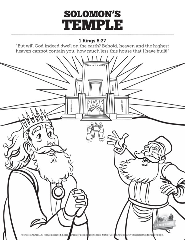 1 Kings 8 Solomon's Temple Sunday School Coloring Pages Thumbnail Showcase