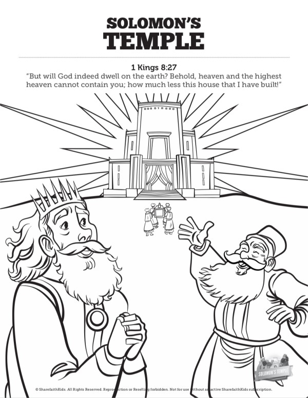 1 Kings 8 Solomon's Temple Sunday School Coloring Pages | Sharefaith Kids