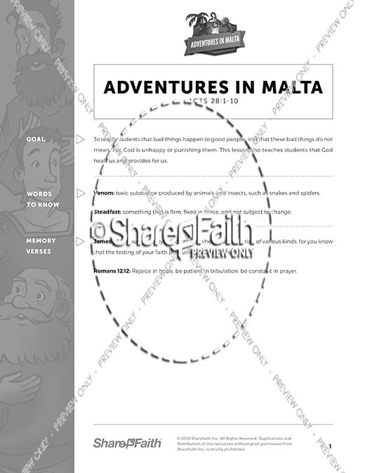 Acts 28 Adventures in Malta Curriculum Thumbnail Showcase