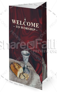 Communion Sunday Service Trifold Bulletin Cover Thumbnail Showcase