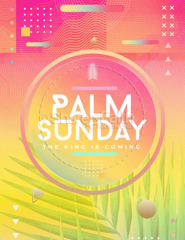 Palm Sunday The King Is Coming Church Flyer Thumbnail Showcase