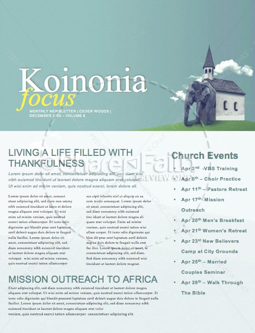 The Elephant In The Church Newsletter Thumbnail Showcase