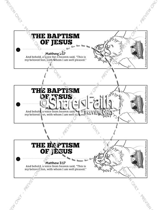 Matthew 3 The Baptism of Jesus Bible Bookmarks Thumbnail Showcase