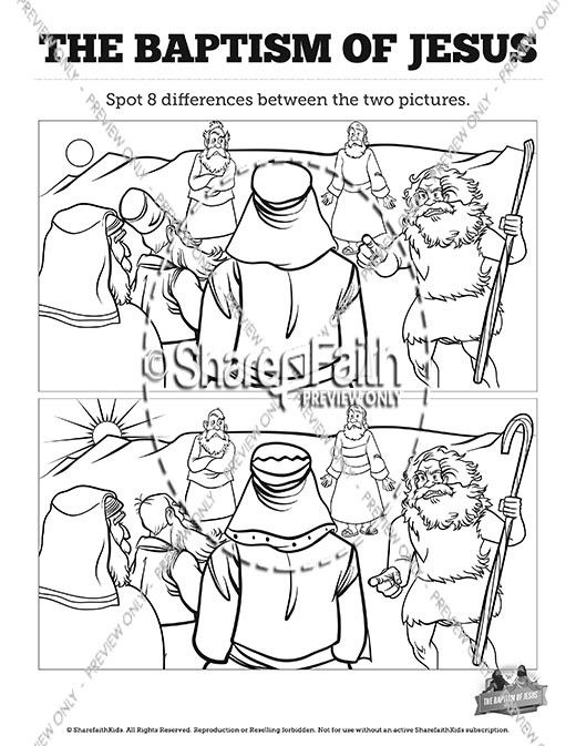 Matthew 3 The Baptism of Jesus Spot the Differences Thumbnail Showcase