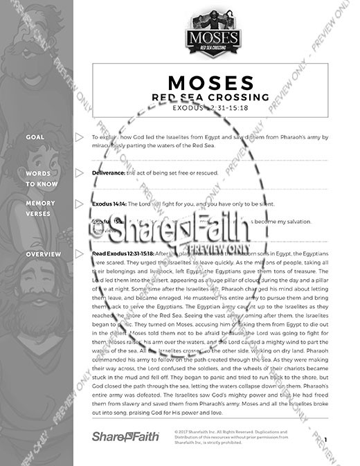 Exodus 12 Moses and The Red Sea Crossing Curriculum Thumbnail Showcase