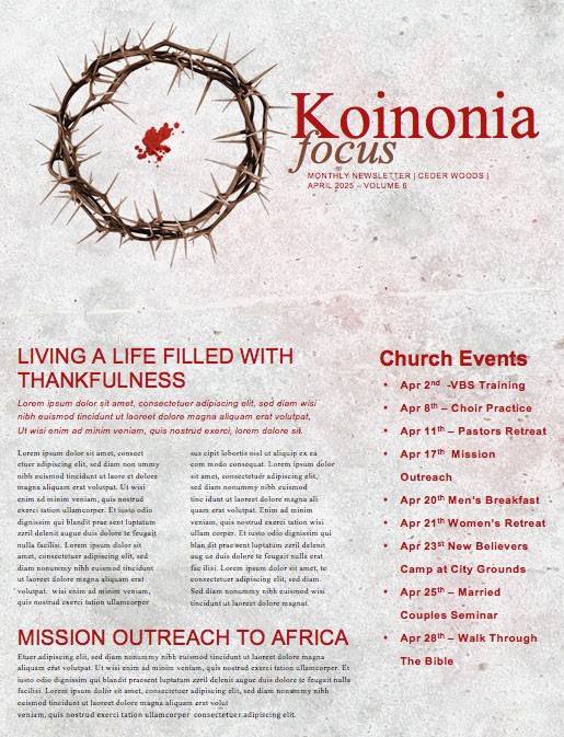 Crown of Thorns Good Friday Church Newsletter