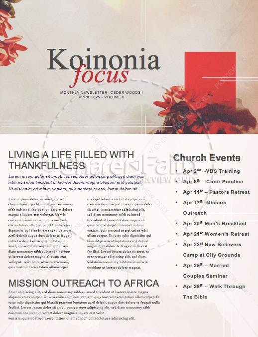 At The Cross Church Newsletter Thumbnail Showcase