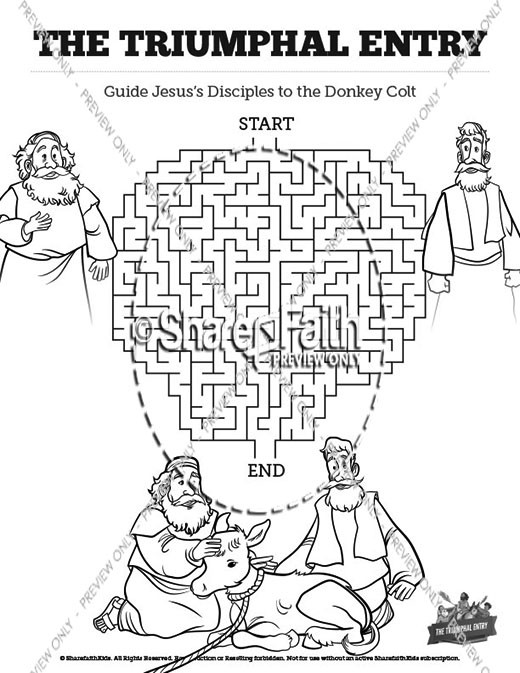 Luke 19 The Triumphal Entry Bible Mazes Thumbnail Showcase