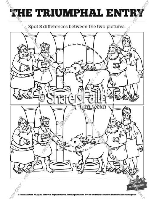 Luke 19 The Triumphal Entry Spot the Differences Thumbnail Showcase