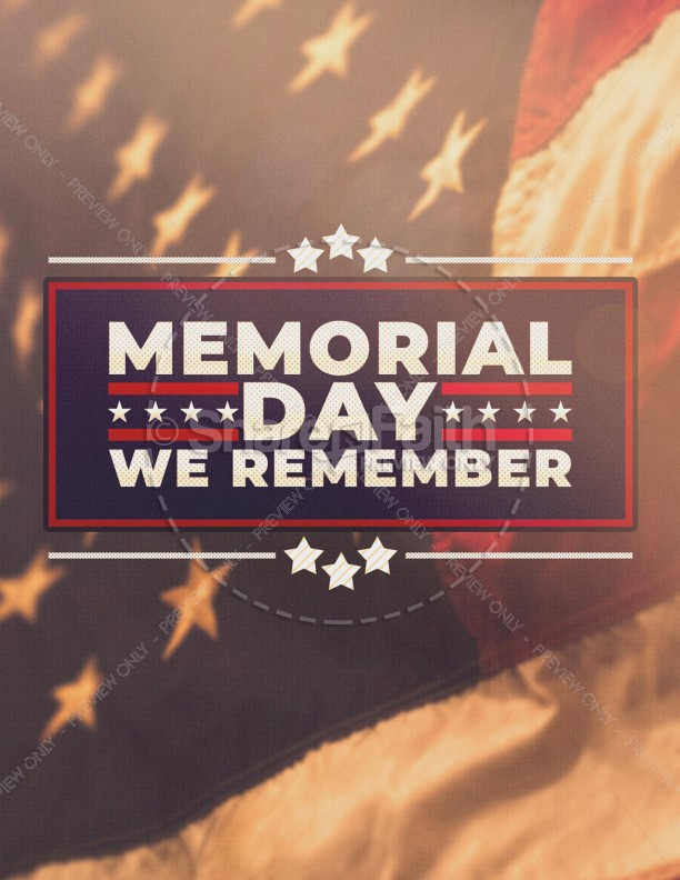 American Flag Memorial Day Service Flyer Thumbnail Showcase