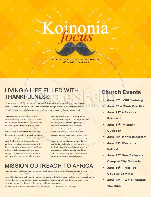 Father's Day Mustache Church Newsletter Thumbnail Showcase