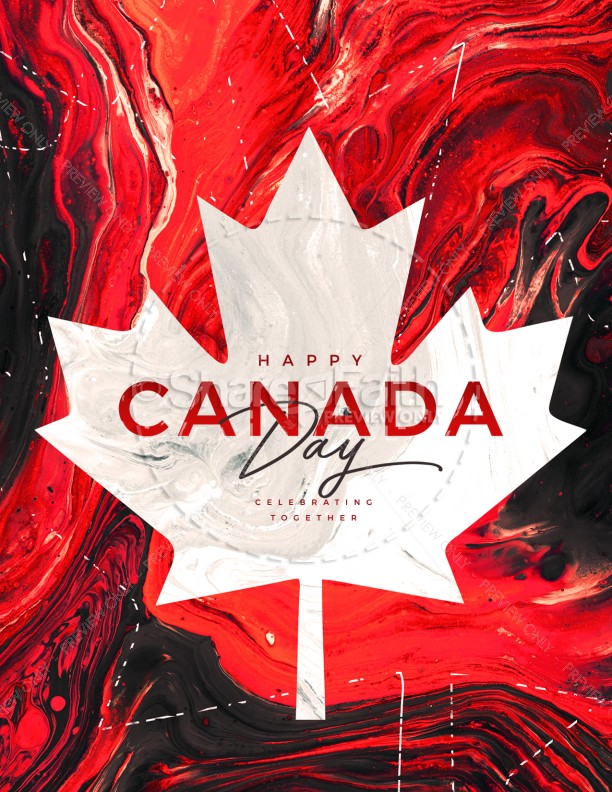 Canada Day Church Flyer Design Thumbnail Showcase