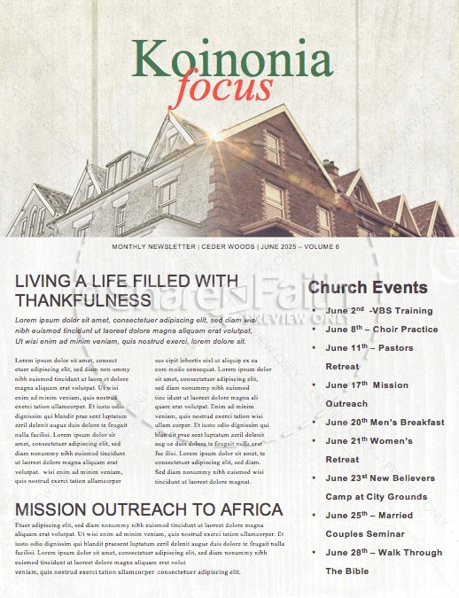 Fix It Church Newsletter Template Thumbnail Showcase