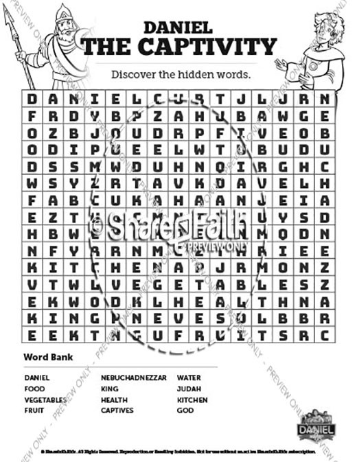 Daniel 1 The Captivity Bible Word Search Puzzles Thumbnail Showcase