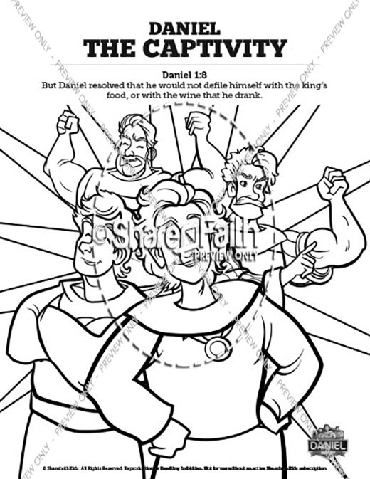 Daniel 1 The Captivity Sunday School Coloring Pages Thumbnail Showcase