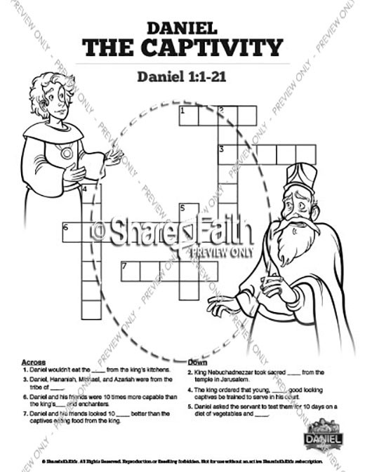 Daniel 1 The Captivity Sunday School Crossword Puzzles Thumbnail Showcase