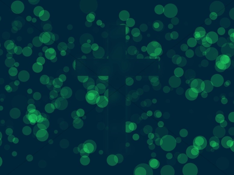Worship Particles Green Cross Background
