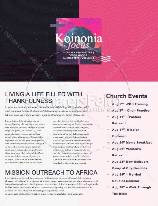 Night of Worship Church Event Newsletter Thumbnail Showcase