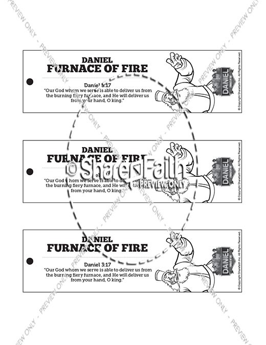 Daniel 3 The Fiery Furnace  Bible Bookmarks Thumbnail Showcase