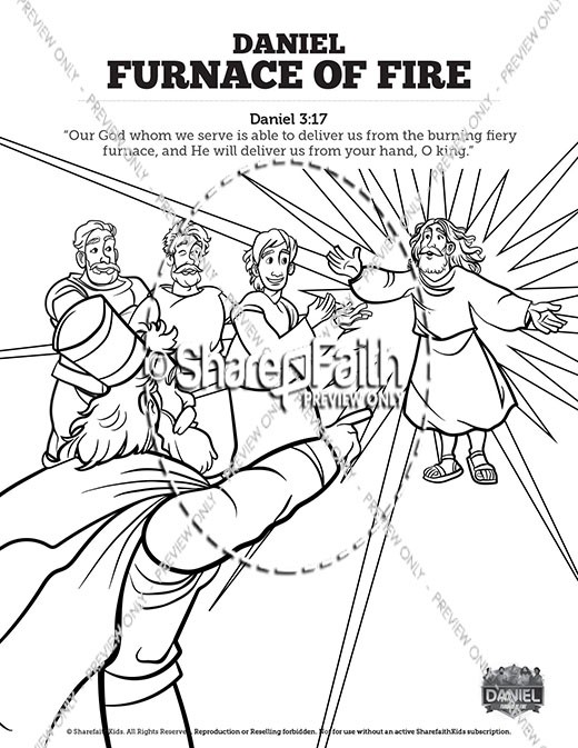 Daniel 3 The Furnace of Fire Sunday School Coloring Pages | Clover Media