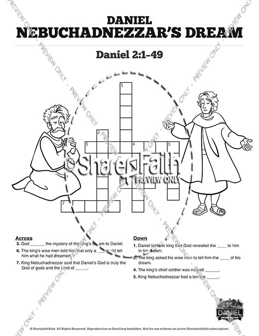 Daniel 2 Nebuchadnezzar's Dream Sunday School Crossword Puzzles Thumbnail Showcase