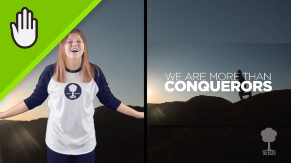 More Than Conquerors Kids Worship Video for Kids Hand Motions Split Screen Sample