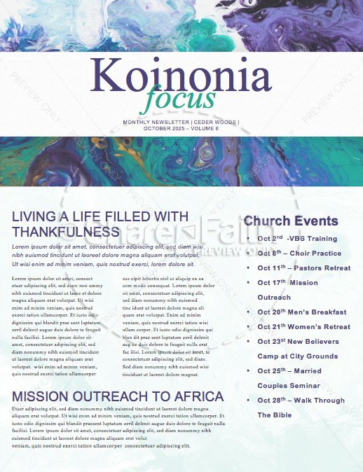 Pastor Appreciation Church Newsletter Thumbnail Showcase