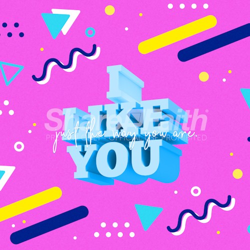 Just the Way You Are Fun Shapes Social Media Graphic