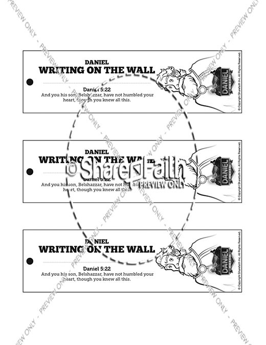 Daniel 5 Writing On The Wall Bible Bookmarks Thumbnail Showcase
