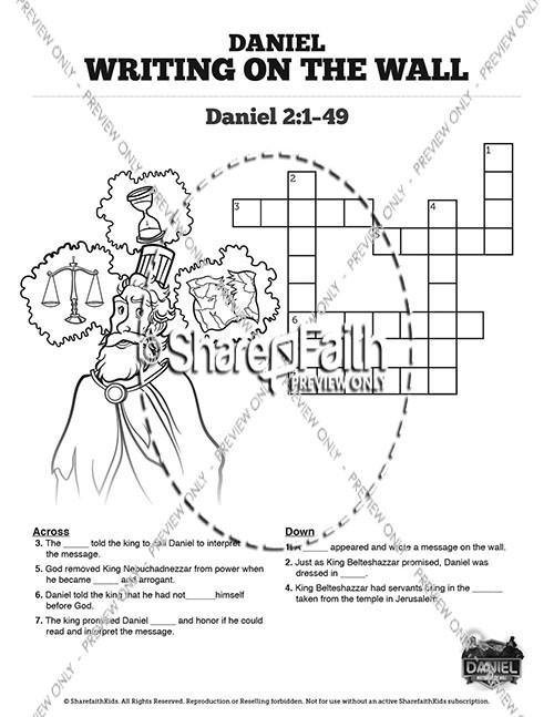 Daniel 5 Writing On The Wall Sunday School Crossword Puzzles Thumbnail Showcase