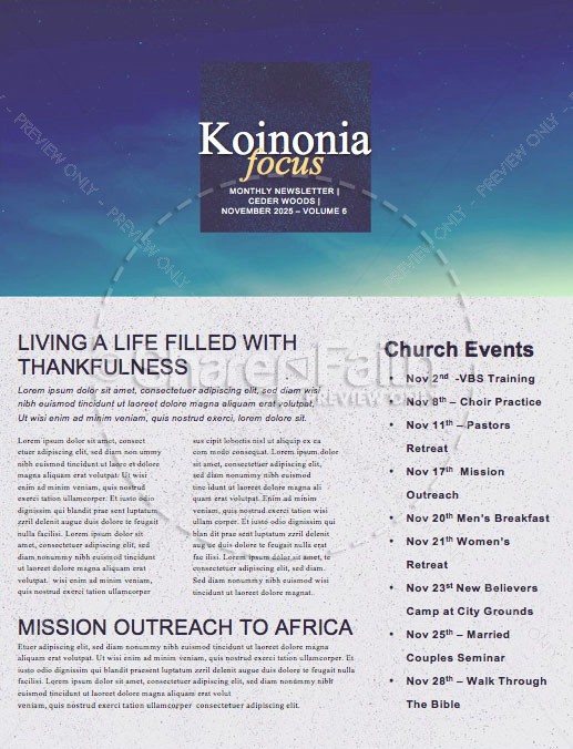 Advent Season Church Service Newsletter Thumbnail Showcase
