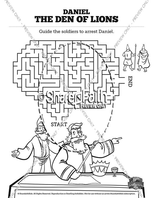 Daniel 6 Den of Lions Bible Mazes Thumbnail Showcase