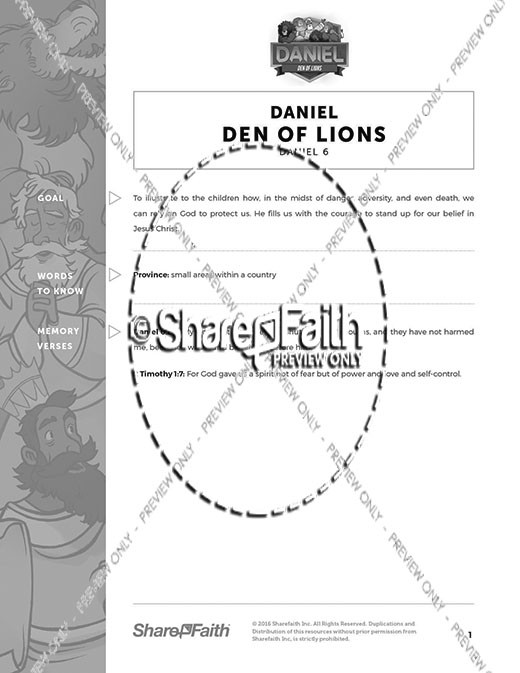 Daniel 6 Den of Lions Curriculum Thumbnail Showcase