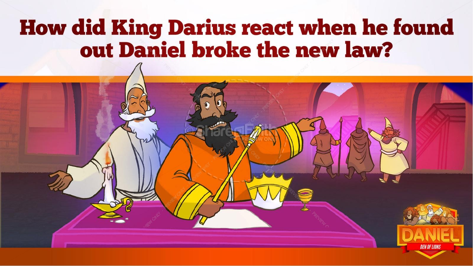 Daniel 6 Den of Lions Kids Bible Story | slide 19