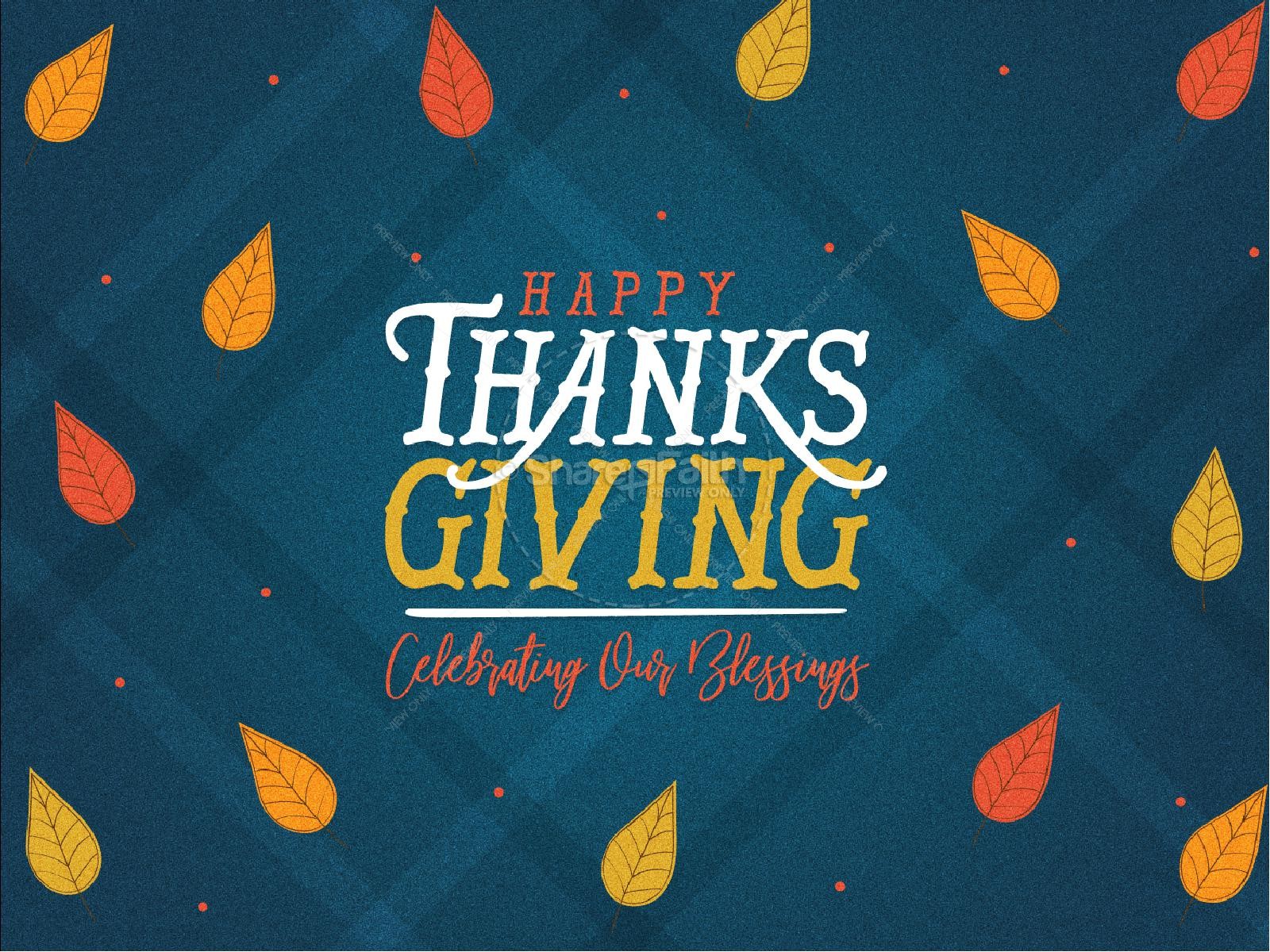 Celebrating Our Blessings Thanksgiving Church Powerpoint Thumbnail 1