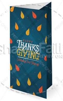 Celebrating Our Blessings Thanksgiving Church Trifold Bulletin Thumbnail Showcase