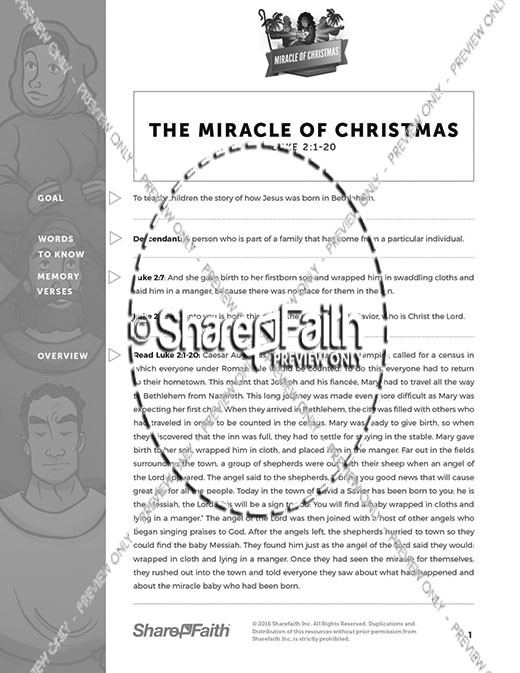 Luke 2 The Miracle of Christmas Curriculum Thumbnail Showcase