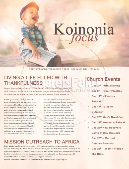 Faith Like A Child Church Newsletter Thumbnail Showcase