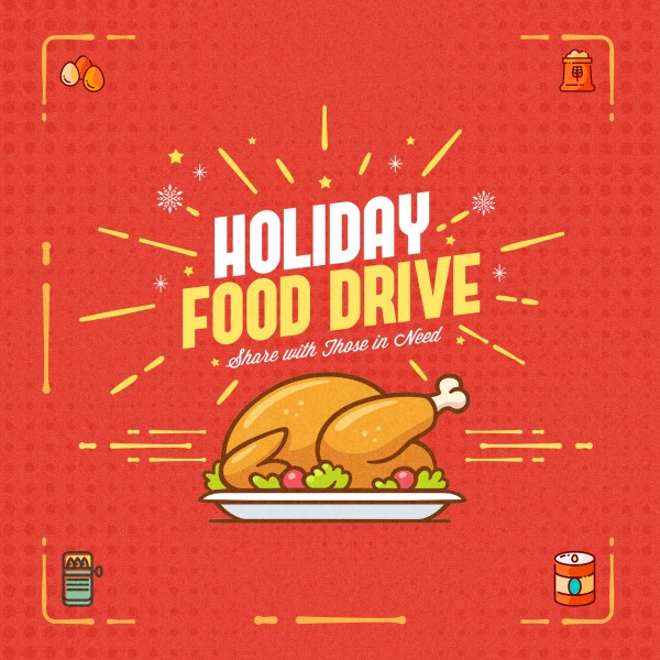 Holiday Food Drive Social Media Graphic Thumbnail Showcase