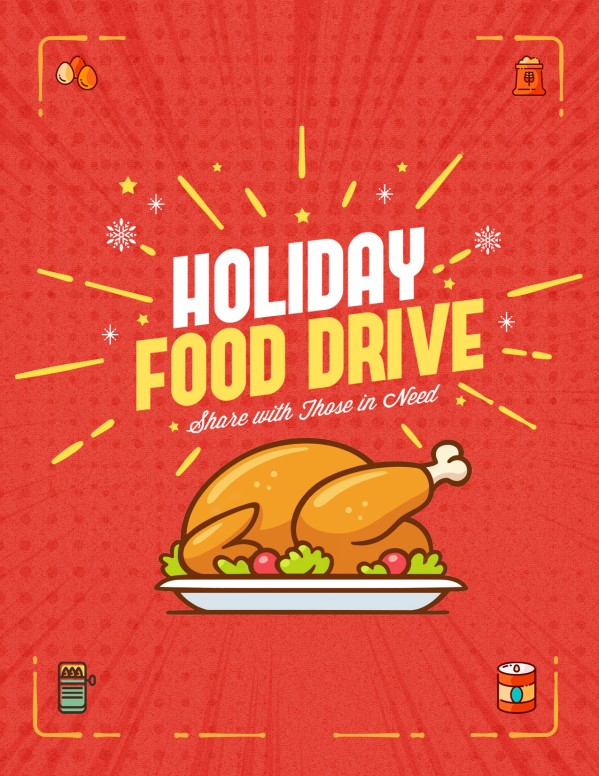 Holiday Food Drive Church Flyer