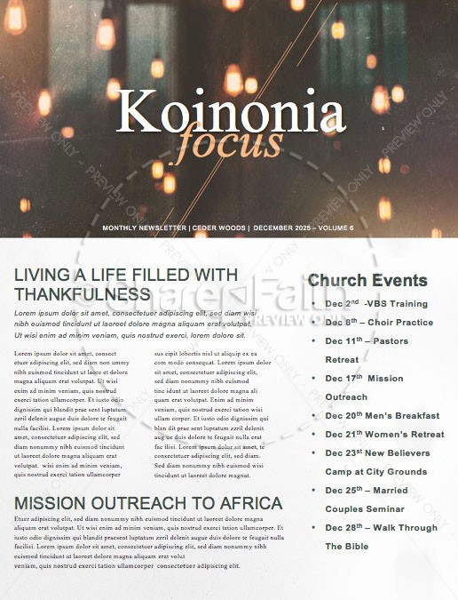Worship Church Newsletter Thumbnail Showcase