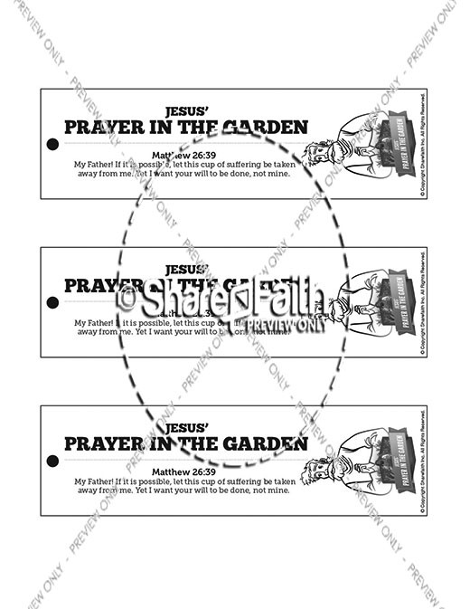 Matthew 26 Prayer in the Garden Bible Bookmarks Thumbnail Showcase