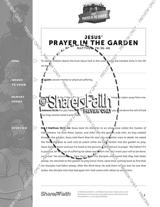 Matthew 26 Prayer in the Garden Curriculum Thumbnail Showcase