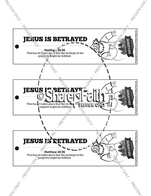 Matthew 26 Jesus is Betrayed Bible Bookmarks Thumbnail Showcase