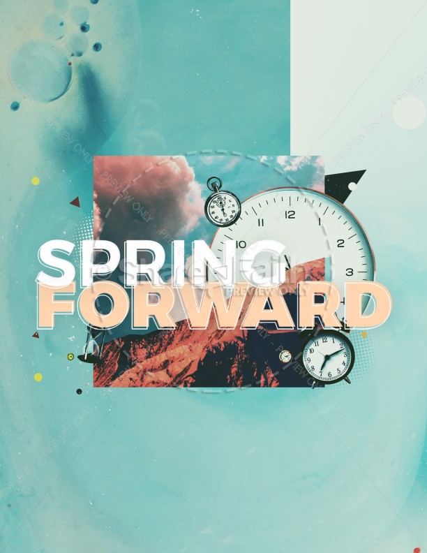 Spring Forward Daylight Savings Church Flyer Thumbnail Showcase
