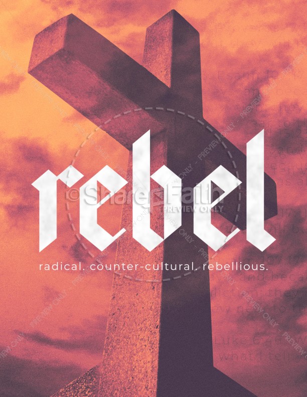 Rebel Cross Church Flyer Thumbnail Showcase