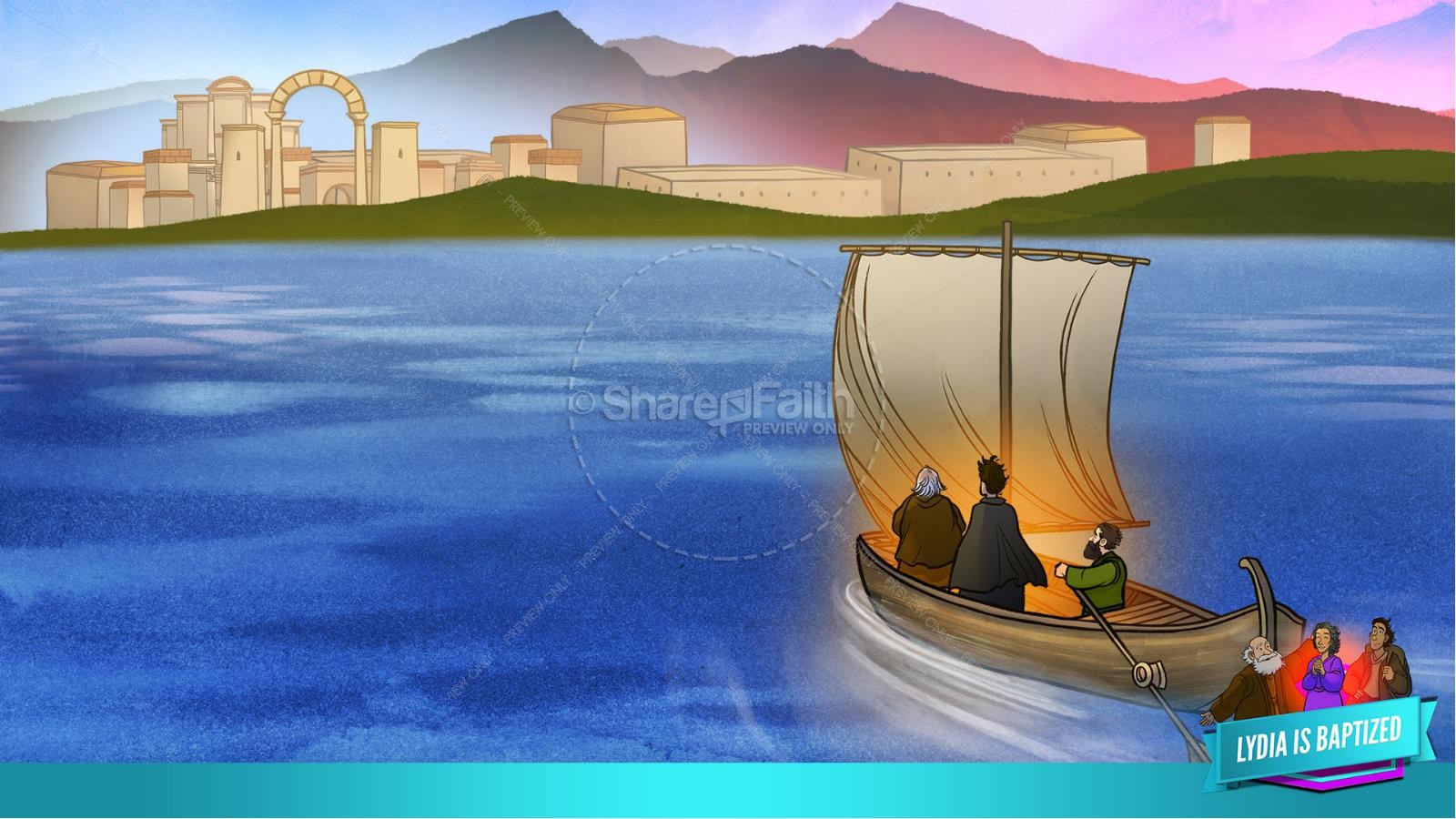 Acts 16 Lydia is Baptized Kids Bible Story Thumbnail 18