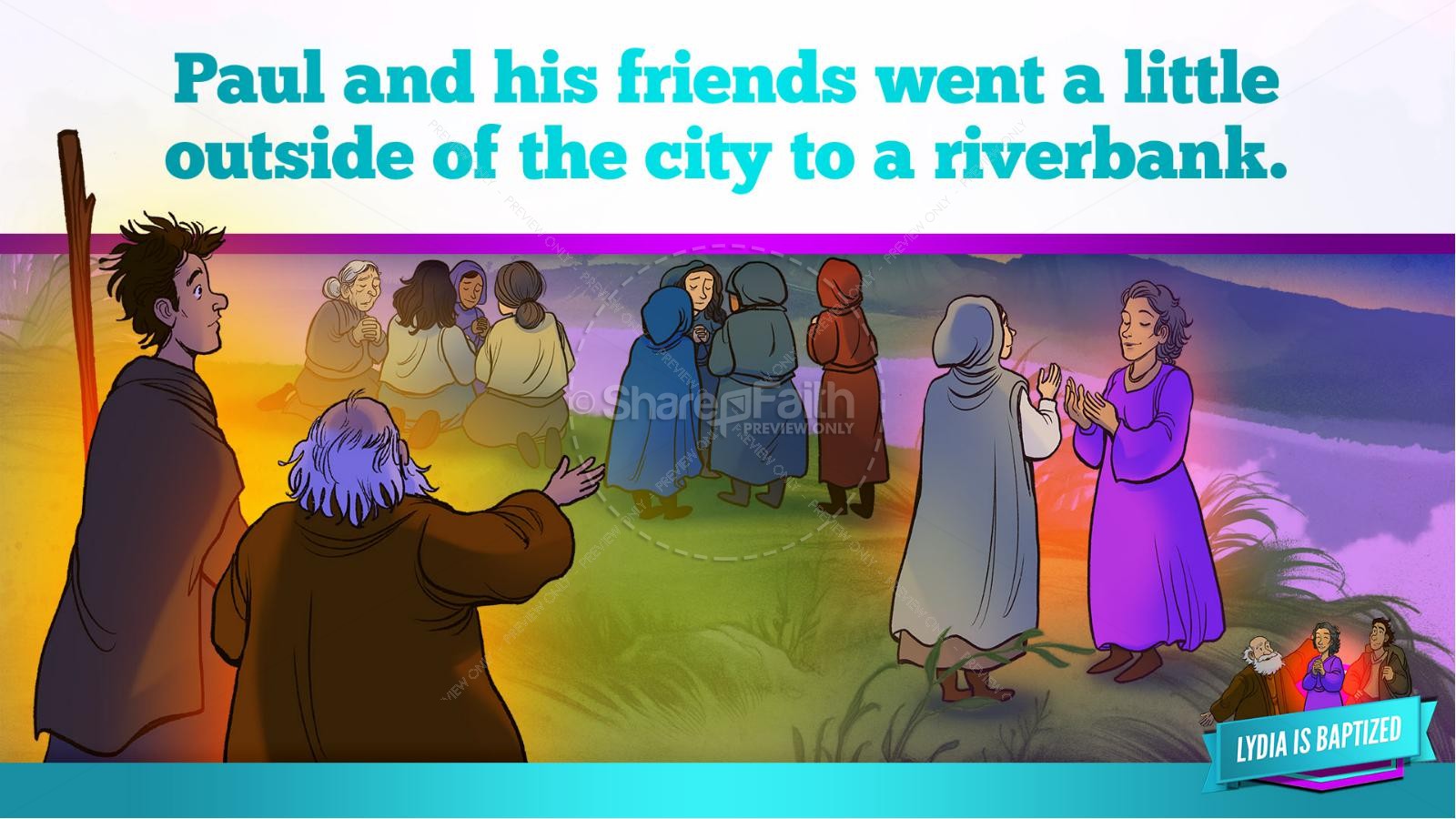 Acts 16 Lydia is Baptized Kids Bible Story Thumbnail 28