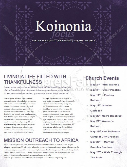 Cinco De Mayo Purple Church Newsletter Thumbnail Showcase