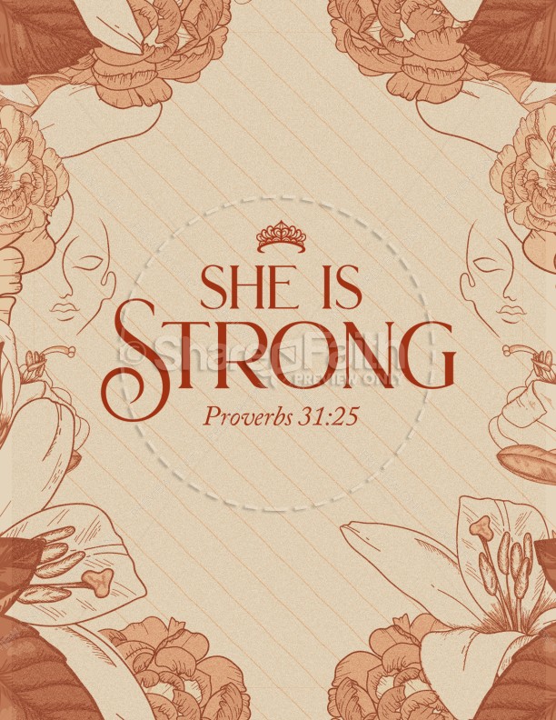 She Is Strong Church Flyer Thumbnail Showcase